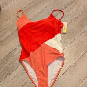 Summersalt Red and White One Piece Swimsuit